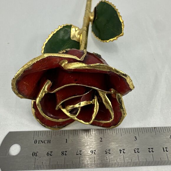 Red Rose 24K Gold Plated Forever Flower Valentines Day Gift Home Decor - Picture 9 of 9